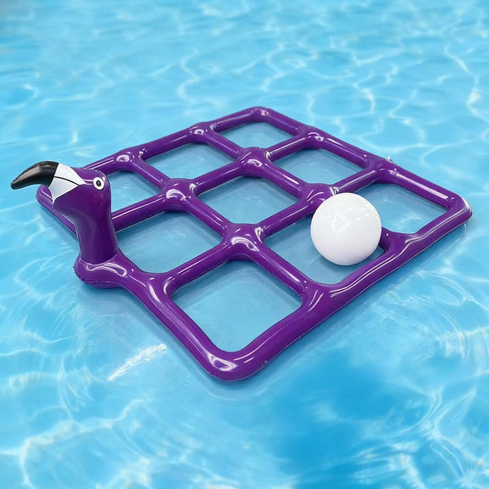 Inflatable Pool Float Game Set Interactive Tic-Tac-Toe Floating Water Toy with 10 Balls for Kids and Adults