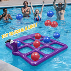 Inflatable Pool Float Game Set Interactive Tic-Tac-Toe Floating Water Toy with 10 Balls for Kids and Adults