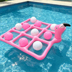 Inflatable Pool Float Game Set Interactive Tic-Tac-Toe Floating Water Toy with 10 Balls for Kids and Adults