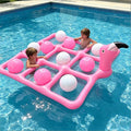Inflatable Pool Float Game Set Interactive Tic-Tac-Toe Floating Water Toy with 10 Balls for Kids and Adults
