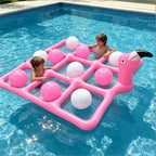 Inflatable Pool Float Game Set Interactive Tic-Tac-Toe Floating Water Toy with 10 Balls for Kids and Adults
