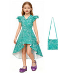 Kids Inside Disgust Costume Halloween Disgust Cosplay Outfit High Low Fashion Dress Set