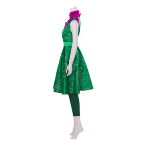 Green Disgust Dress with Matching Leggings and Scarf Adult Sleeveless High Waist Disgust Costume Set