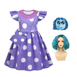 Kids Envy Costume Inside 2 Out Envy Dress and Bag Emotion Cosplay Outfit