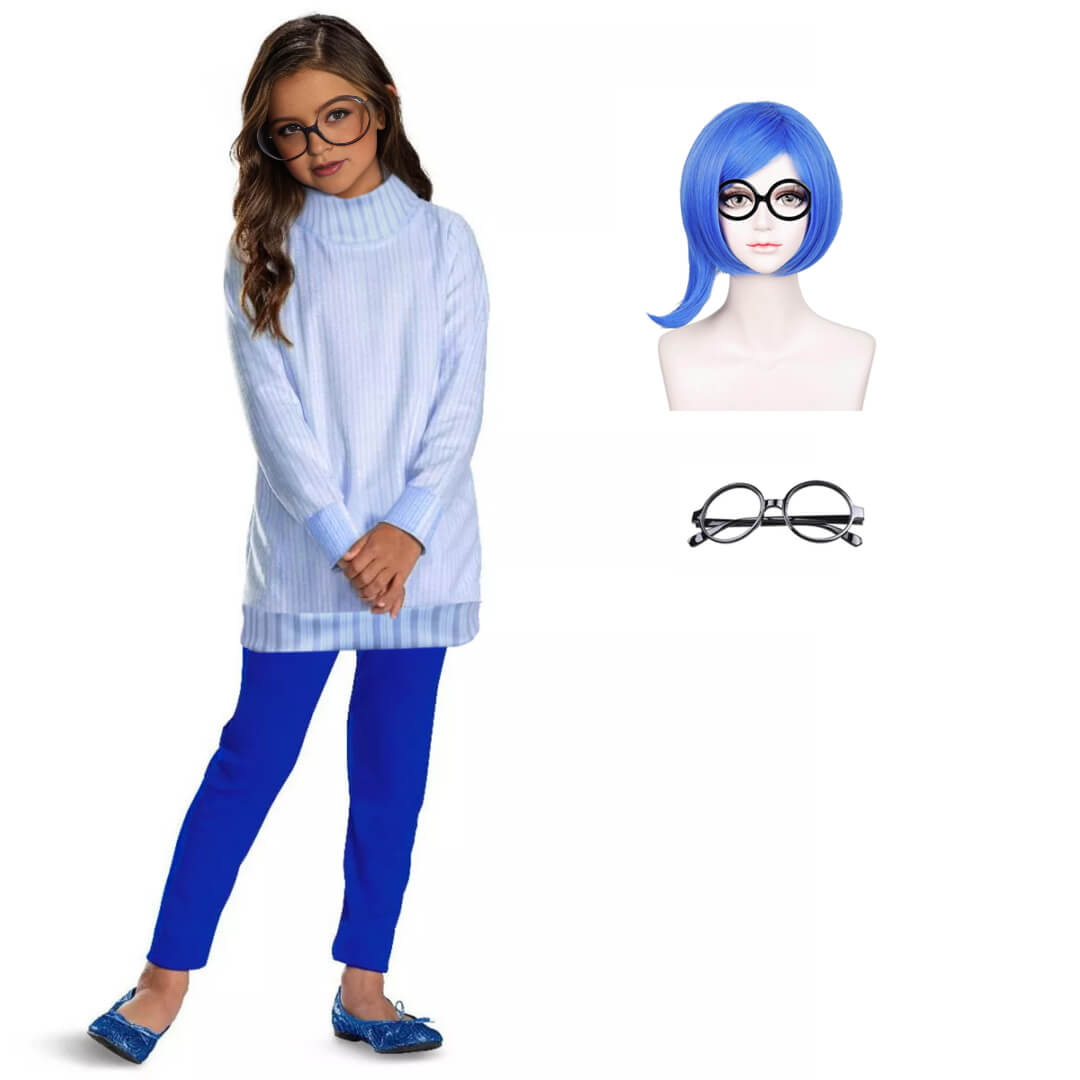 Kids Inside Sadness Costume Out Sweatshirt and Pants for Boy Girls Cosplay