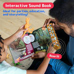 Interactive Dino Sound Book with 12 Dino Figures & Water Doodle Pen Educational Toy Set for Kids 3+