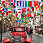 International String Flags 8.3" x 5.5" World Flag Banner with Fade-Resistant Fabric for Sports Decoration