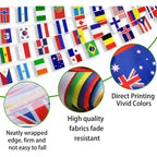 International String Flags 8.3" x 5.5" World Flag Banner with Fade-Resistant Fabric for Sports Decoration