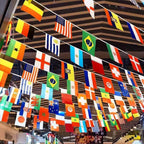 International String Flags 8.3" x 5.5" World Flag Banner with Fade-Resistant Fabric for Sports Decoration