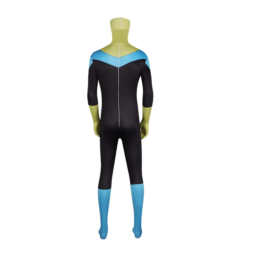 Iconic Super Hero Jumpsuit Yellow Bodysuit with Helmet and Goggles for Cosplay and Carnival Events