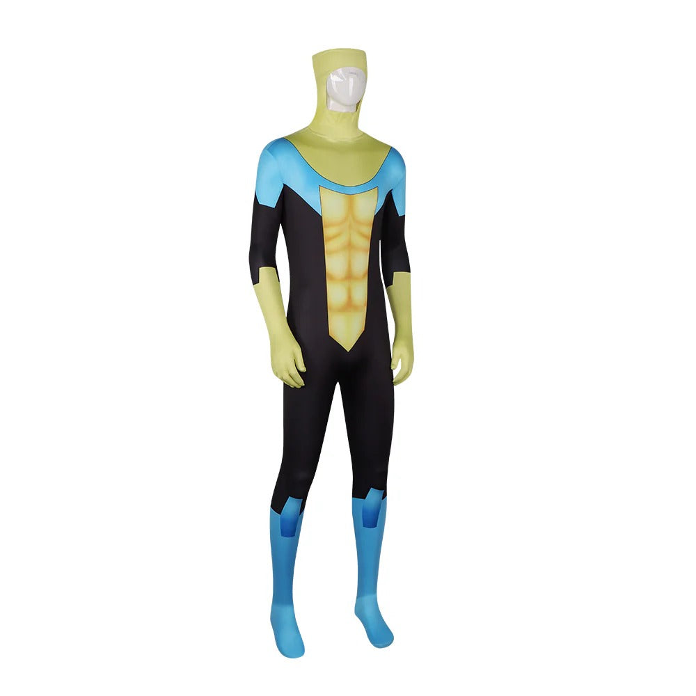 Iconic Super Hero Jumpsuit Yellow Bodysuit with Helmet and Goggles for Cosplay and Carnival Events