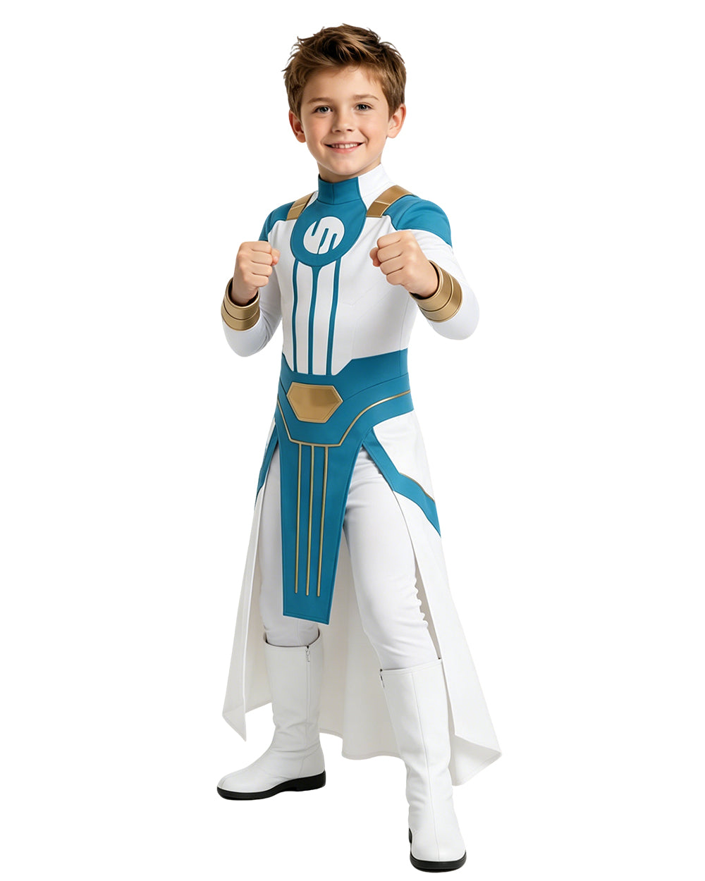 Boys Viltrumite Cosutme White Tunic with Pants 2pcs Suit for Comic Con Halloween Cosplay