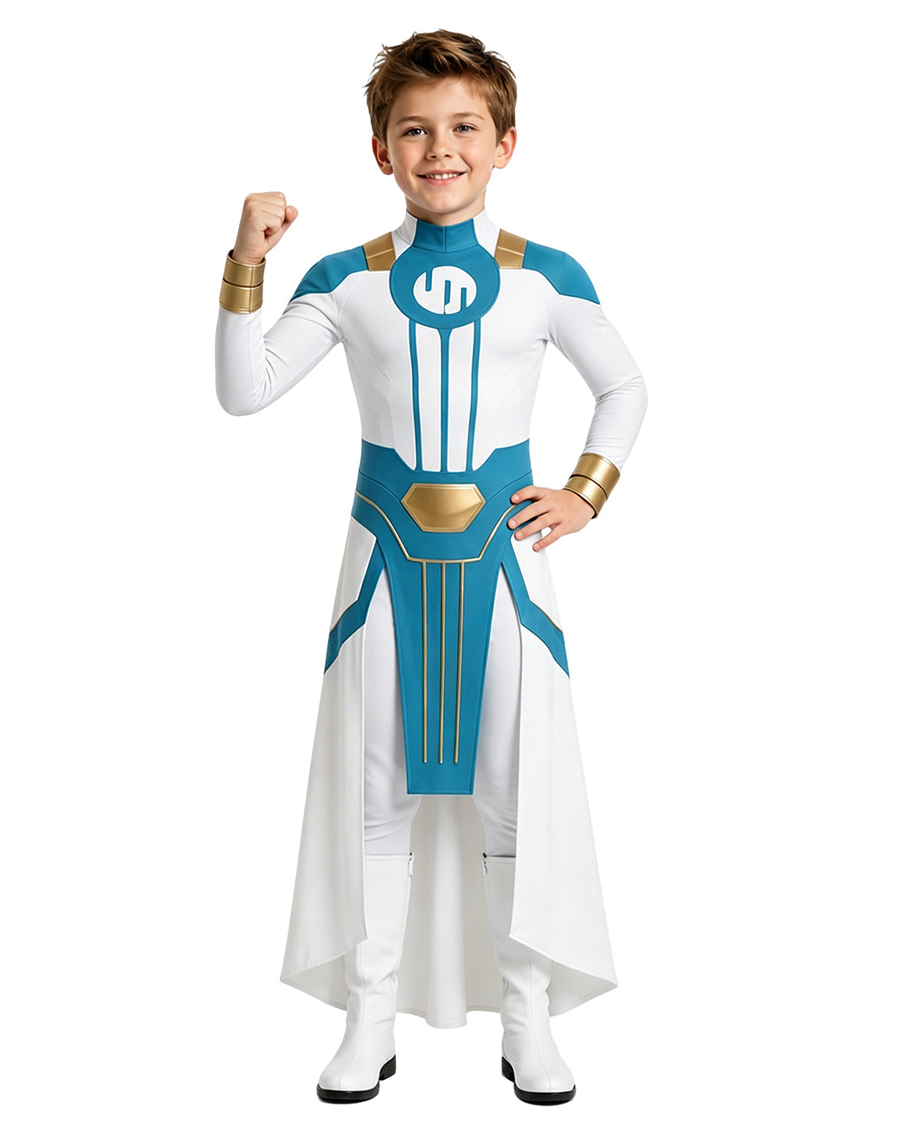 Boys Viltrumite Cosutme White Tunic with Pants 2pcs Suit for Comic Con Halloween Cosplay