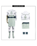 Viltrumite Costume White Warrior Muscle Print Bodysuit with Loincloth and Waist Bag for Roleplay