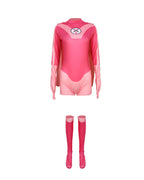 Super Hero Cosplay Costume Jumpsuit with Cape and Mask for Comic Con Party