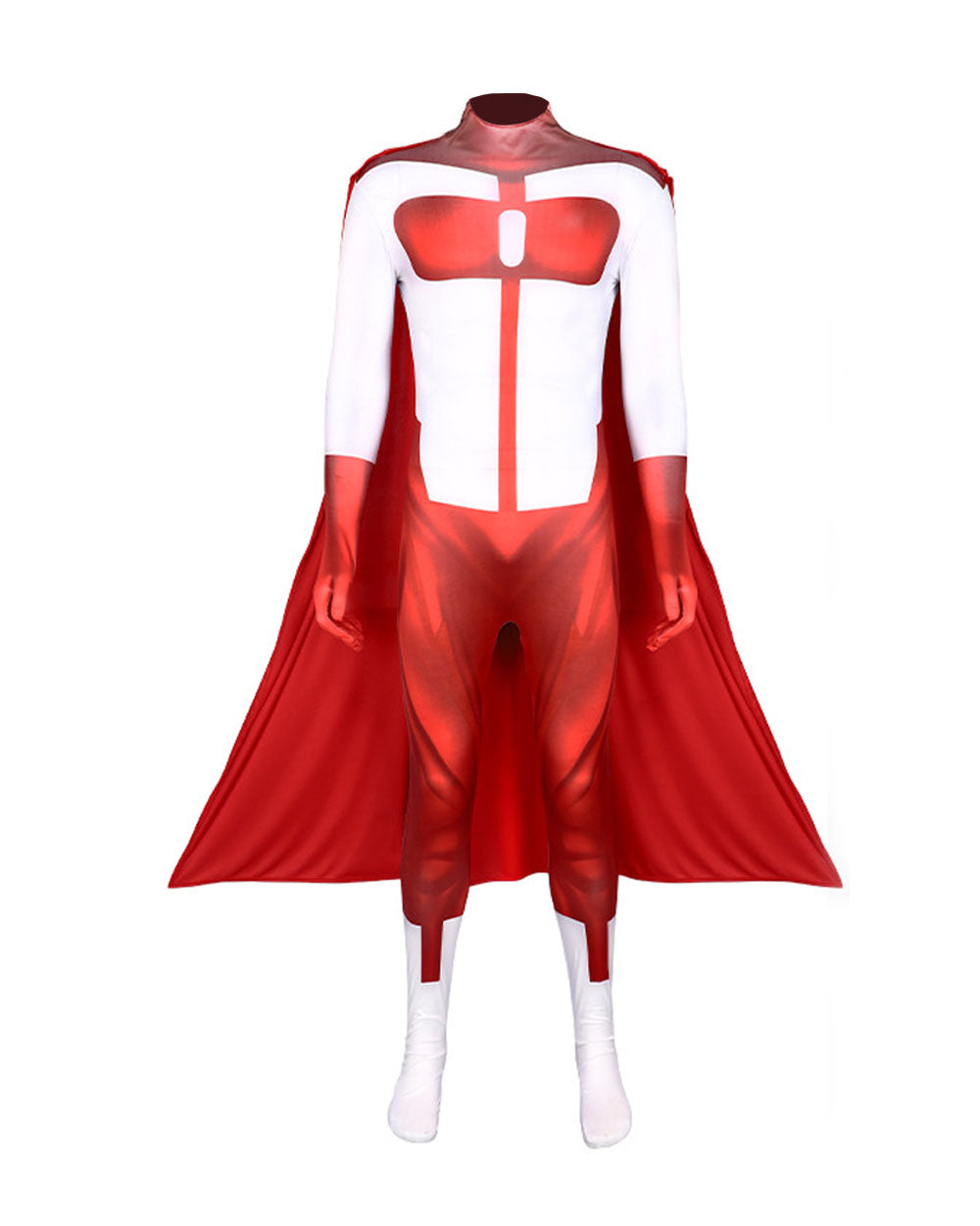 Super Hero Cosplay Costume Jumpsuit with Cape and Mask for Comic Con Party
