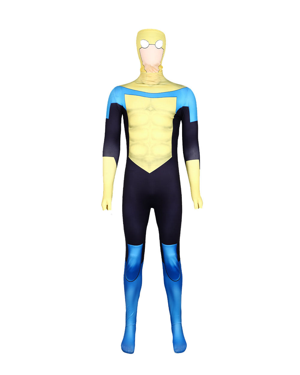 Super Hero Cosplay Costume Jumpsuit with Cape and Mask for Comic Con Party