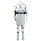 Viltrumite Costume White Warrior Muscle Print Bodysuit with Loincloth and Waist Bag for Roleplay