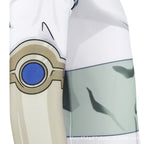 Viltrumite Costume White Warrior Muscle Print Bodysuit with Loincloth and Waist Bag for Roleplay