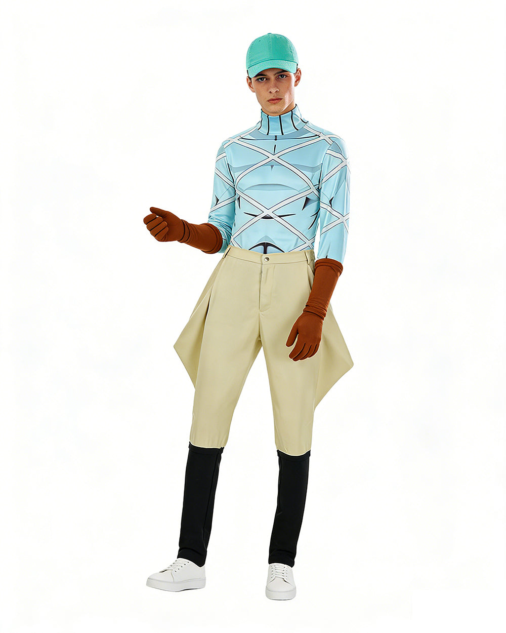 JJBA Dio Costume Racing Rider Hat Gloves and Pants Casual Wear for Anime Fans