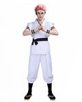 Sukuna Sleeveless Kimono Set White Combat Uniform Tops Pants Vest with Accessories
