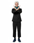 Adult Toge Costume Black Sorcerer Uniform Tops Pants and Scarf for Halloween Cosplay
