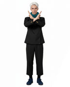 Adult Toge Costume Black Sorcerer Uniform Tops Pants and Scarf for Halloween Cosplay