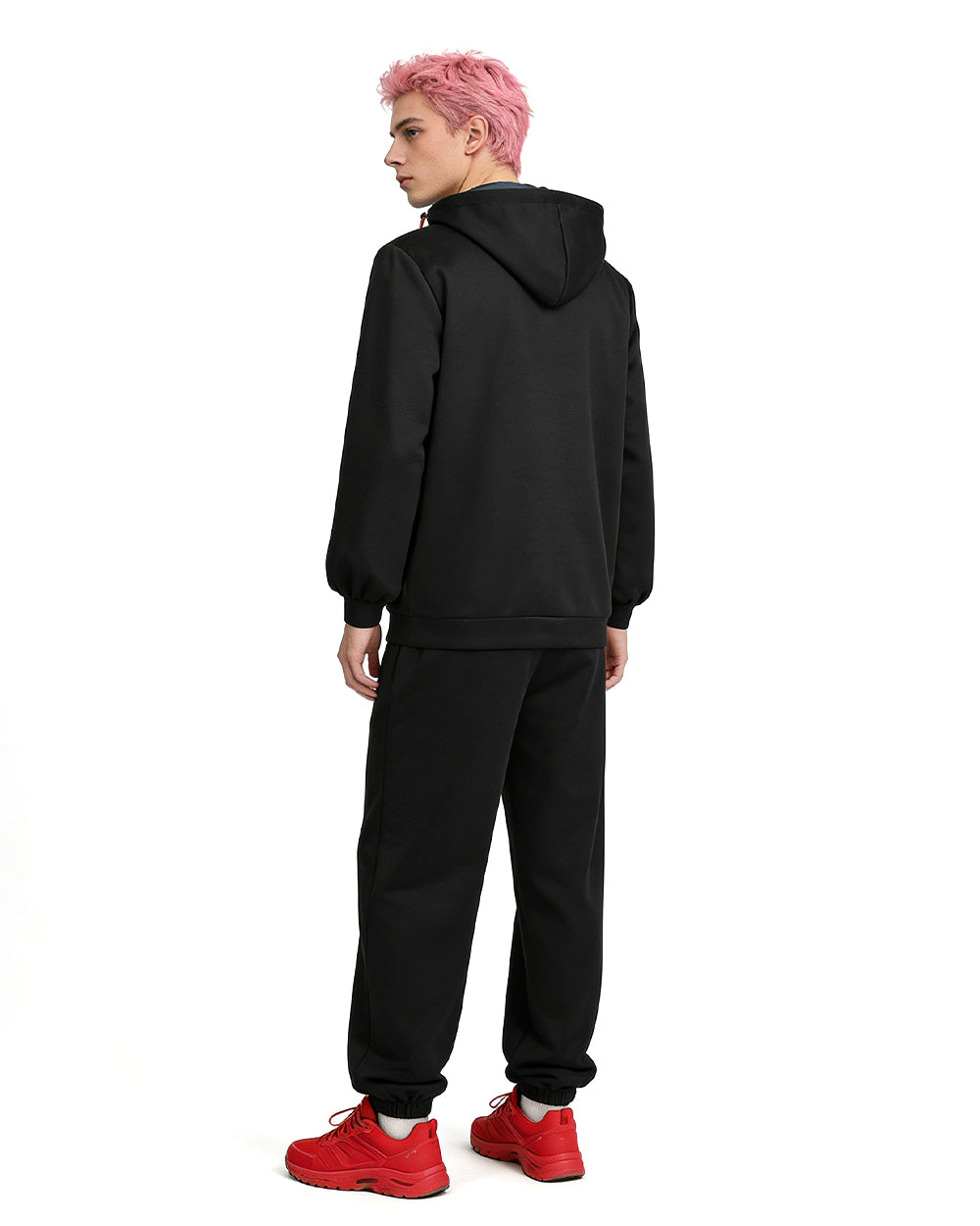 Yuji Tracksuit Black Zip-up Hoodie and Joggers 2pcs Suit for Cosplay Daily Wear