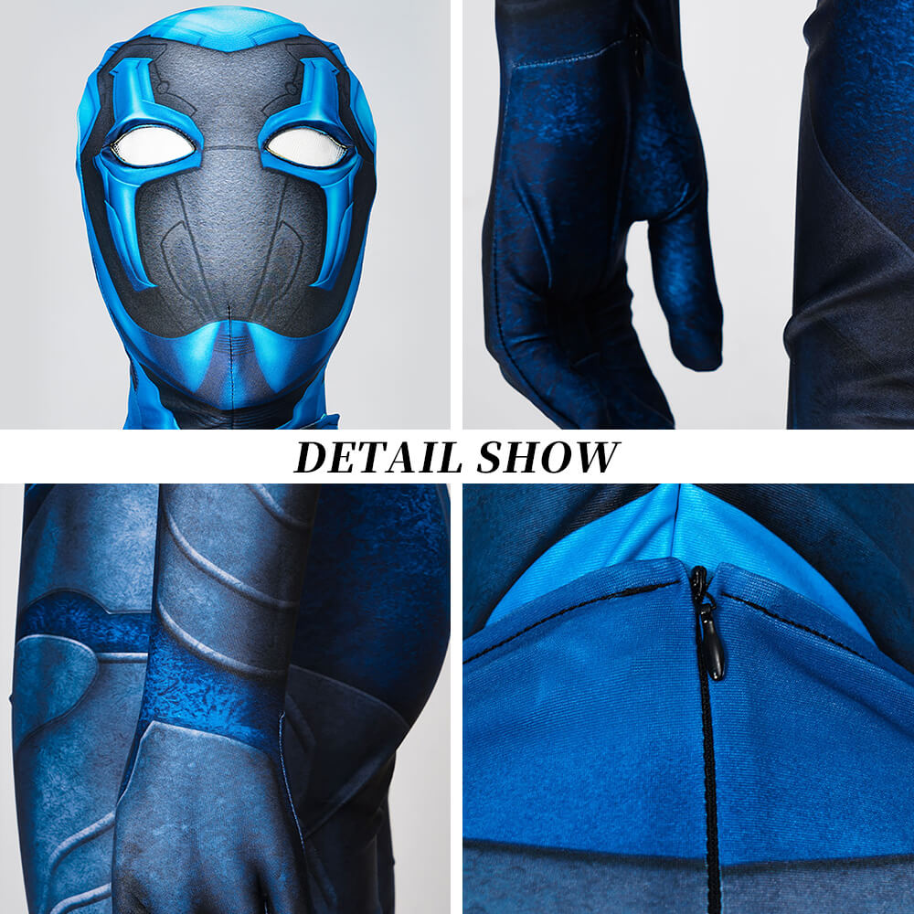 Jaime Reyes Costume Super Hero Jumpsuit Mask Set for Kids Adults