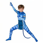 Jake Sully Costume Blue Bodysuit with Apron 2-Piece Set Pandora Cosplay Outfit