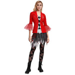 Female Harley Costume Joker Movie Cosplay Red Coat Irregular Tutu Skirt Full Set