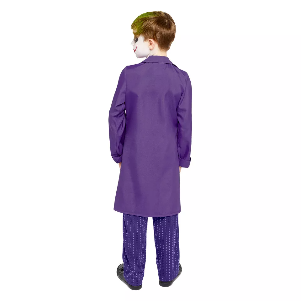 Boys Guason Costume Dark Knight Joker Halloween Outfit Kids Purple Joker Suit