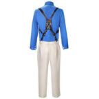 Nanami Costume Sorcerer Suit Set with Blue Shirt Leopard Tie and Leather Shoulder Harness