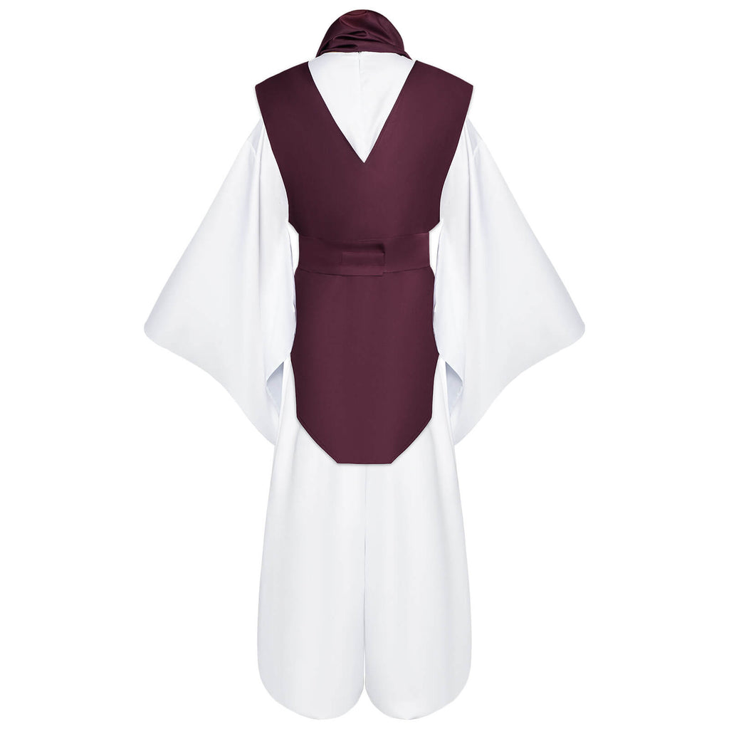 Adult Choso Costume White Kimono Robe Pants with Vest and Scarf for Halloween Carnival