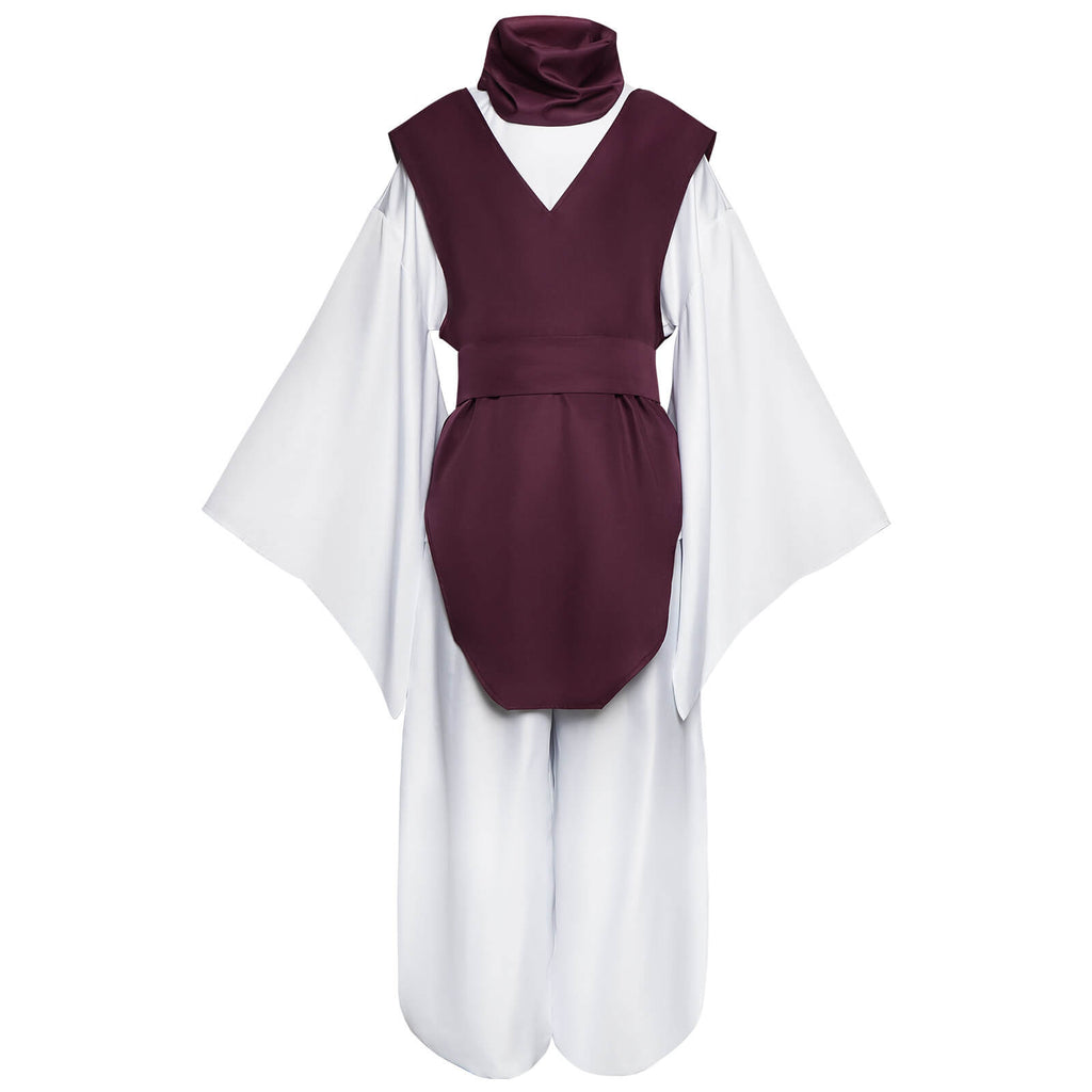 Adult Choso Costume White Kimono Robe Pants with Vest and Scarf for Halloween Carnival