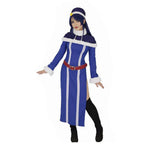 Rain Woman Lockser Costume Blue Dress Shoulder Cape and Hat for Cosplay