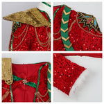 Christmas Pop Star Costume Golden Dance Suit Sequin Party Dress Dress Up Outfit