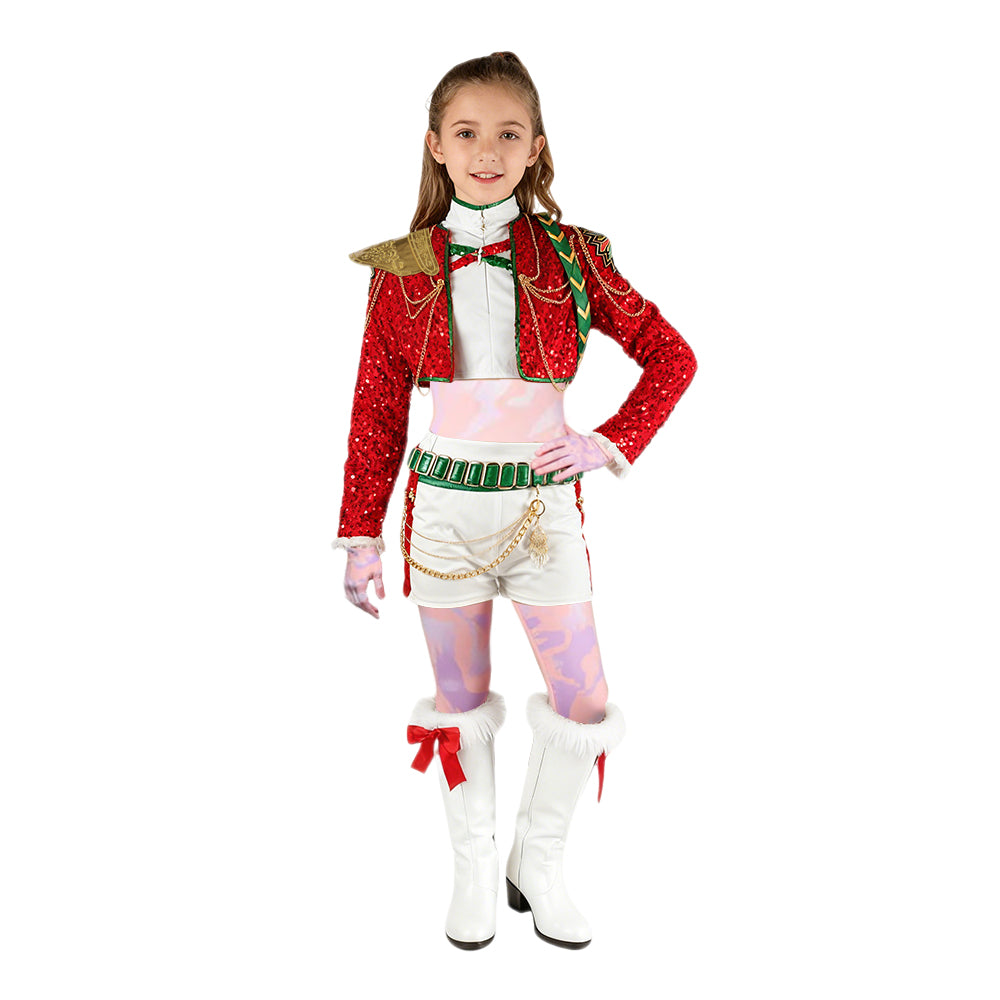 Christmas Pop Star Costume Golden Dance Suit Sequin Party Dress Dress Up Outfit