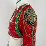 Christmas Pop Star Costume Golden Dance Suit Sequin Party Dress Dress Up Outfit