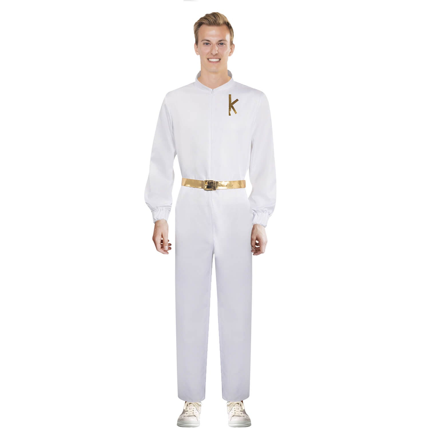 Ken Dancing Halloween Costume White Disco Jumpsuit Ryan Gosling Cosplay Outfit