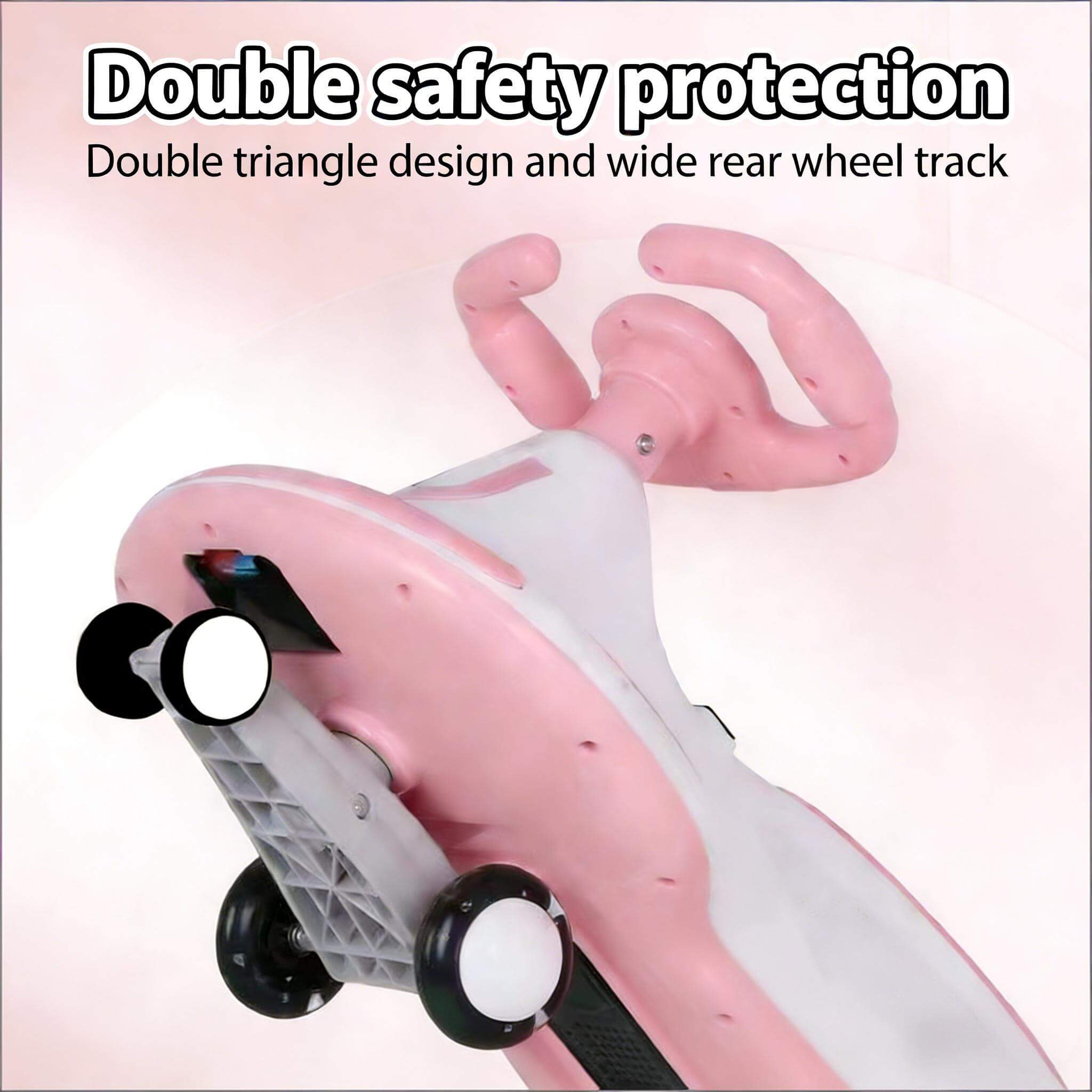 Kids 12V Electric Wiggle Car 360° Sliding Car Dual Anti-rollover with Fashion Light Music