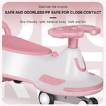 Kids 12V Electric Wiggle Car 360° Sliding Car Dual Anti-rollover with Fashion Light Music