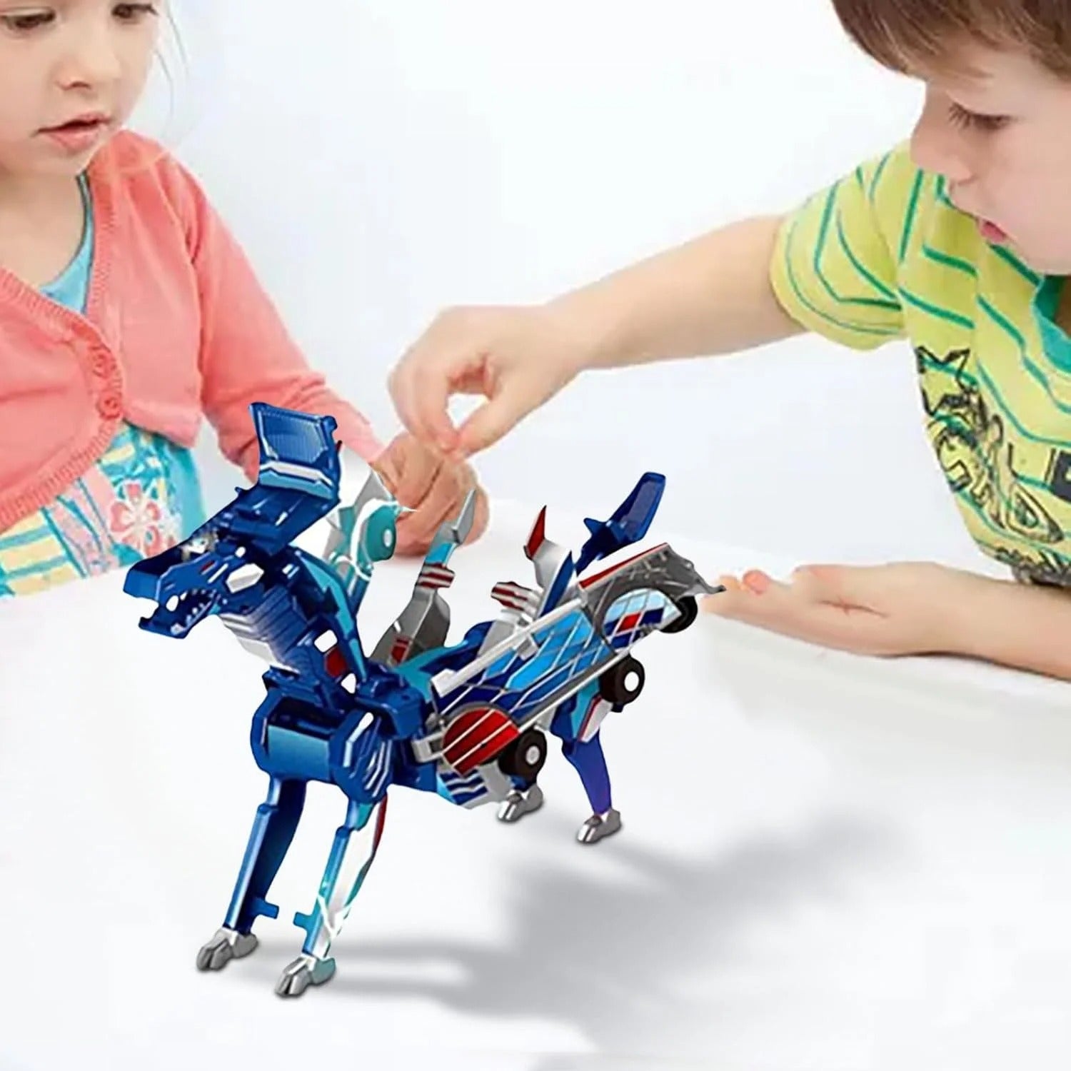 Kids 2in1 Collision Transformer Car Magnetic Cars Transform Into Dinosaur Deformed Car Set