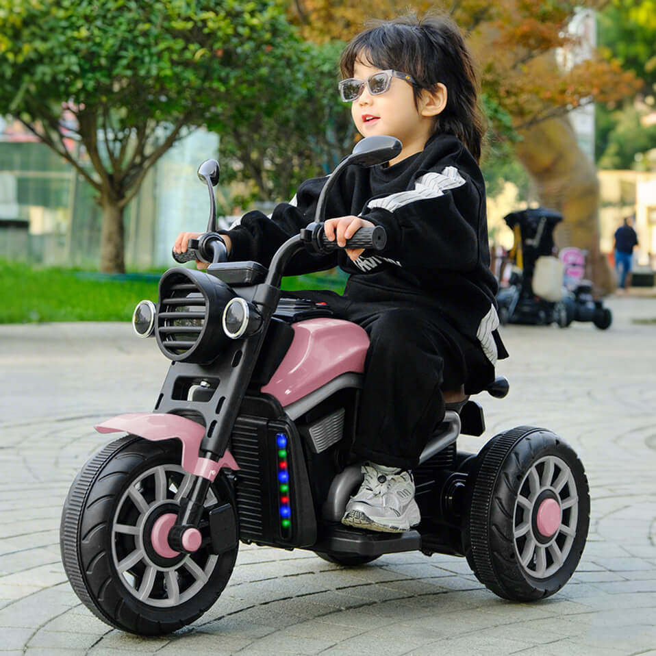 Kids 3-wheel Ride on Car 6V Electric Motorcycle Bluetooth Early Education Car