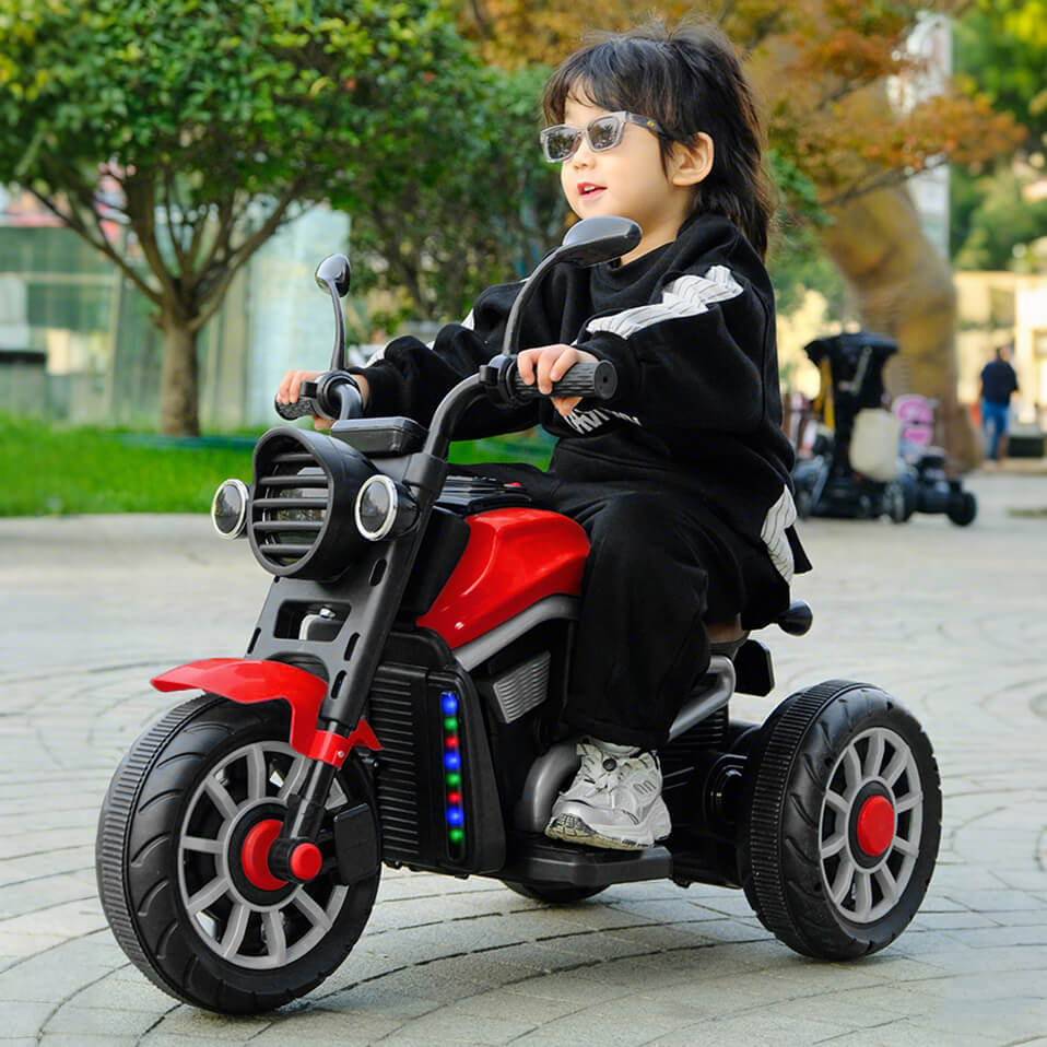 Kids 3-wheel Ride on Car 6V Electric Motorcycle Bluetooth Early Education Car