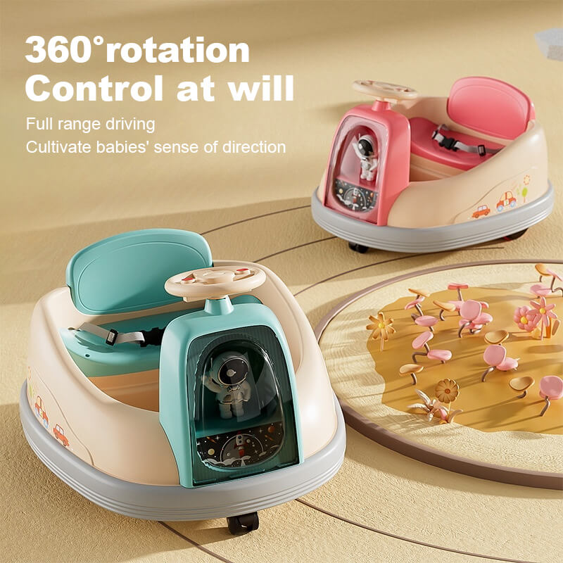 Kids 6V Bumper Cars 360° Spin Ride On Car Battery Power Vehicle with Music Light