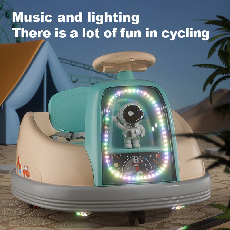 Kids 6V Bumper Cars 360° Spin Ride On Car Battery Power Vehicle with Music Light