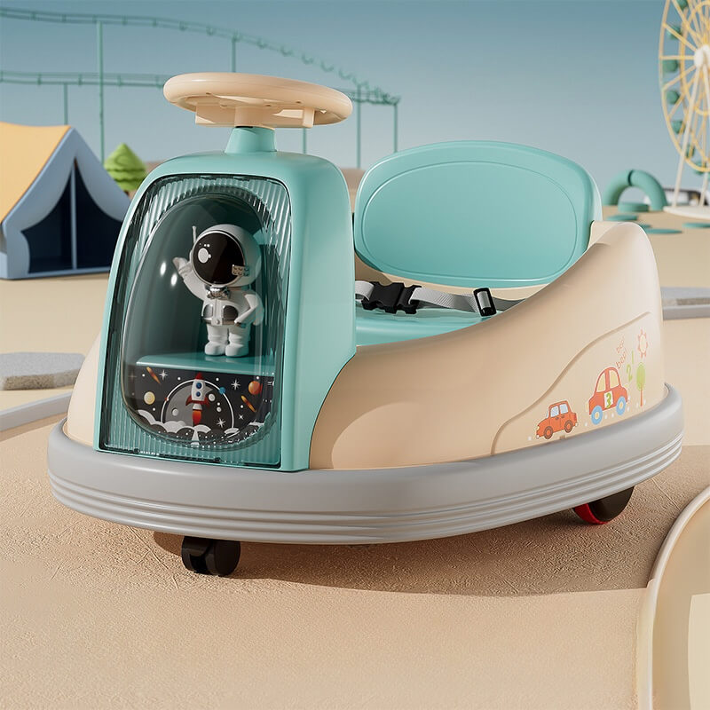 Kids 6V Bumper Cars 360° Spin Ride On Car Battery Power Vehicle with Music Light