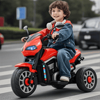 Kids 6V Ride on Car Electric Motorcycle Rechargeable 3-wheeled Car with Music Light