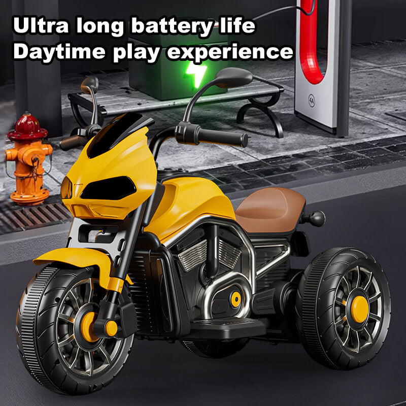 Kids 6V Ride on Car Electric Motorcycle Rechargeable 3-wheeled Car with Music Light